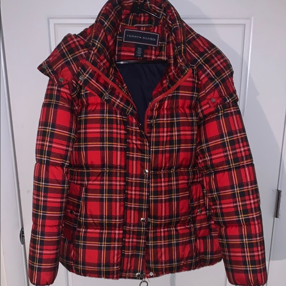 Tommy Hilfiger Red Plaid Women's Jacket